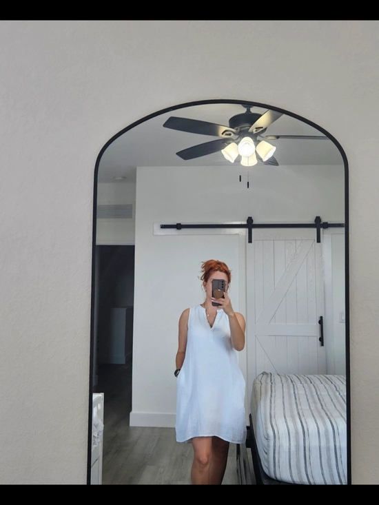 Time and Tru Dresses & Skirts - Time and Tru White Cotton Split-Neck Tunic